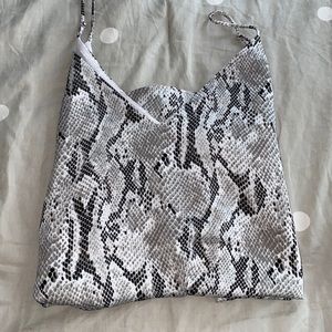 Snakeskin print satin tank top
